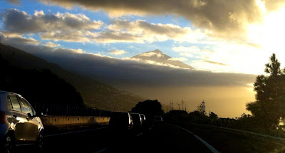 Teide atardecer autopista