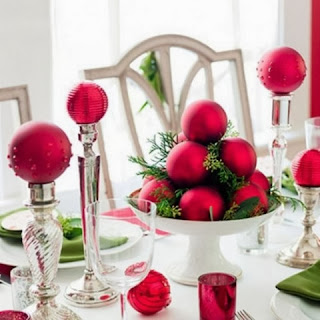 Christmas Table Decorating Color Red, Part 1