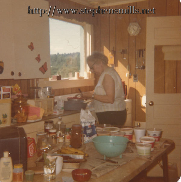 A photo of Stella Edwards in her kitchen at her Otisfield, Maine home.