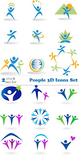 People 3D Icons Vectors