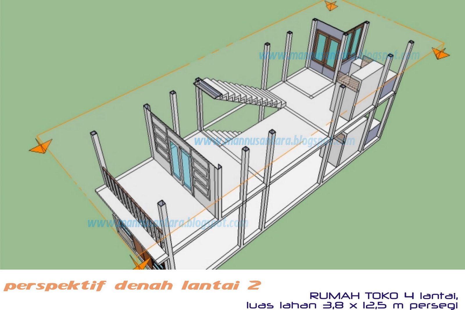 Desain Rumah 2 Lantai Ukuran 3x12 Sobat Interior Rumah