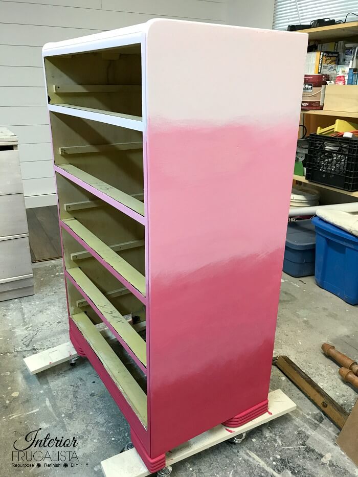 Pink Ombre Waterfall Dresser Four Gradient Pink Colors