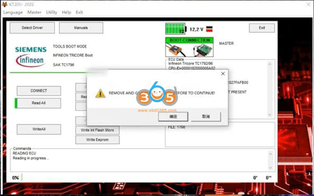 KT200 Read and Write BMW MSV90 in Boot 11