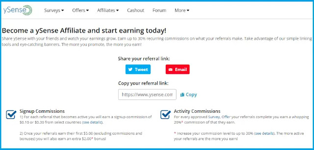 ysense refer and earn affiliate program review