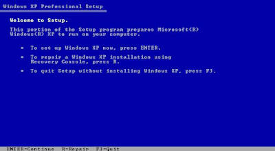 windows XP installation
