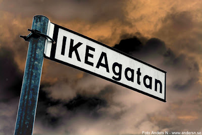 IKEA, ikea, ikeagatan, Ingvar Kamprad, vägskylt, street sign, älmhult, sverige, sweden, varuhus, foto anders n