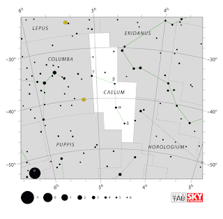 IAU: Карта на съзвездието Длето | Caelum