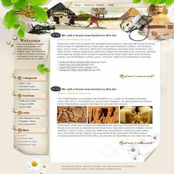 Walking throught an Ancient Egypt blogger template. template blog from wordpress. travel blog template