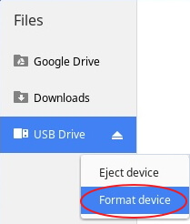 format sd card in chromebook