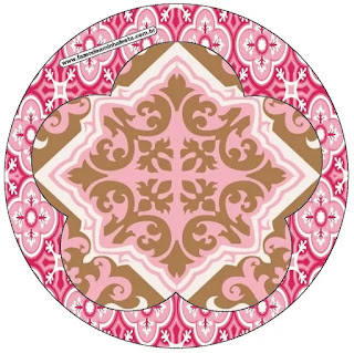 Retro Pink and Brown: Free Printable Cupcake Wrappers and Toppers.