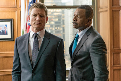 Philip Winchester and Carl Weathers in Chicago Justice