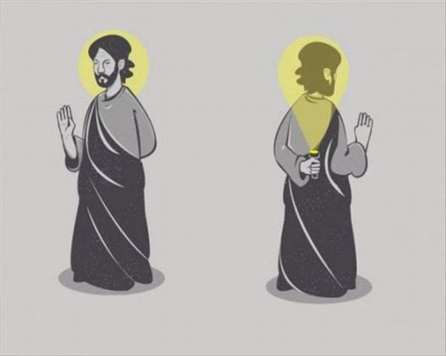 HUMOR. HE VISTO la LUZ. JESUS con linterna