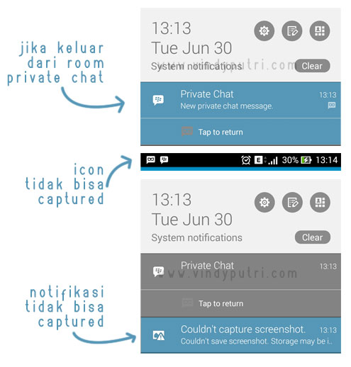 Icon dan notifikasi Private Chat BBM v2.9.0.44