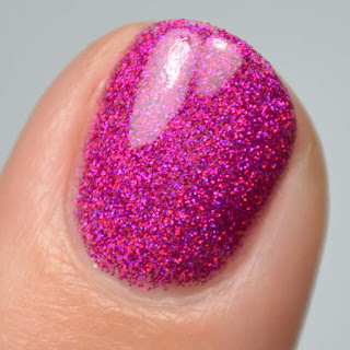 pink holographic glitter nail polish