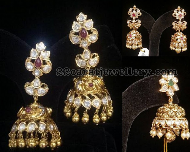 Moissanite Stones Nakshi Jhumkas by Premraj