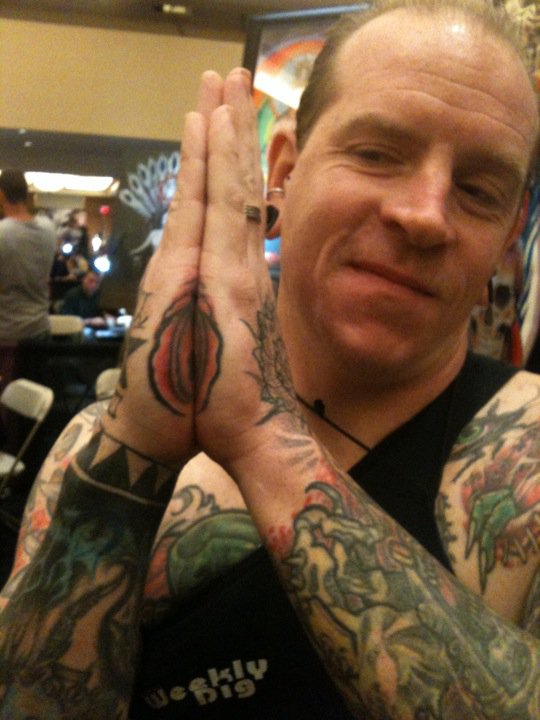  FEEL EVEN MORE HAPPIER BY HAVING A VAGINA TATTOO ON HIS HANDS. DEAR MR.