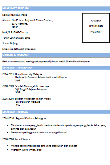 Contoh Resume Bahasa Melayu  Search Results  Calendar 2015