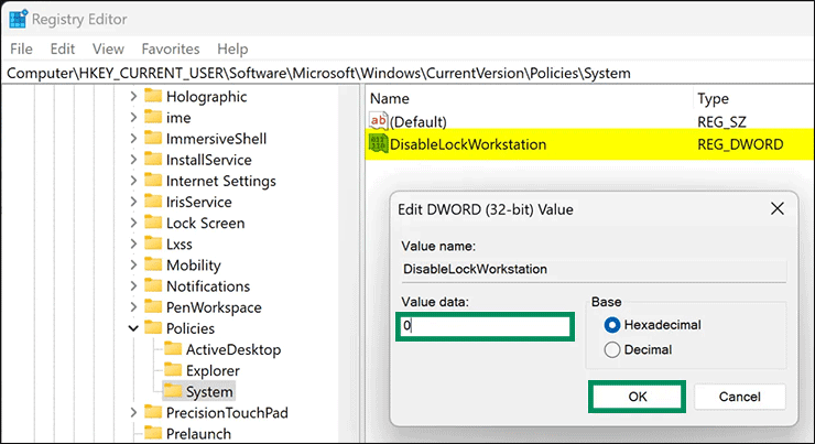 10-Registry-Editor-DisableLockWorkstation