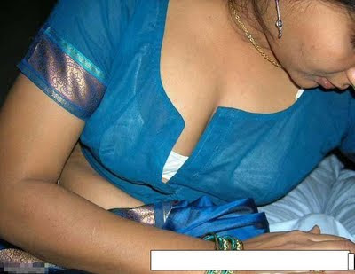 Local Village Aunty blue Blouse Removing  image