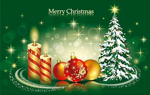 Christmas Tree, Christmas Balls, Christmas Candle - Backgrounds 