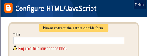 Blank Title Field in Blogger Gadgets