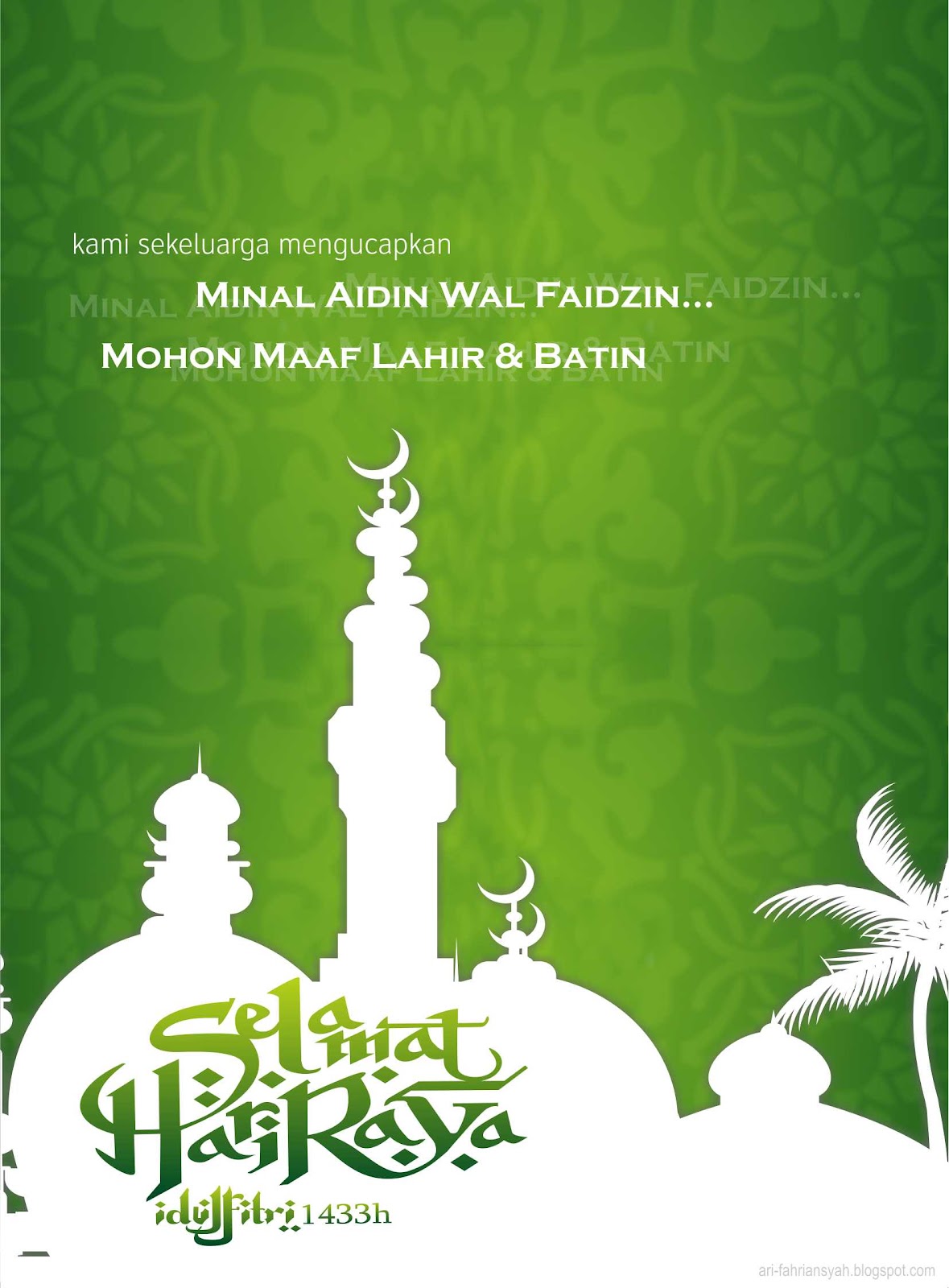 Kartu Lebaran Minal Aidin Wal Faidzin CDR  Design Corel