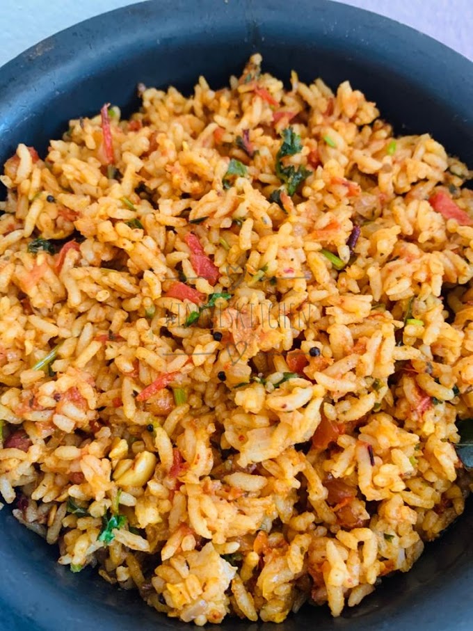 Tomato Rice using leftover cooked rice