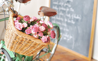 Pink Flower Basket Wallpaper