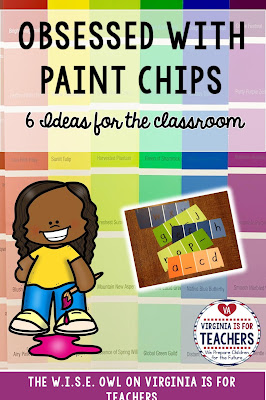 'm sure my feelings for Paint Chips can be classified as an obsession. I am posting about 6 ways to use paint chips my classroom. Can you think of more ways...please tell me.