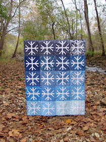Snowfall snowflake ombre quilt pattern