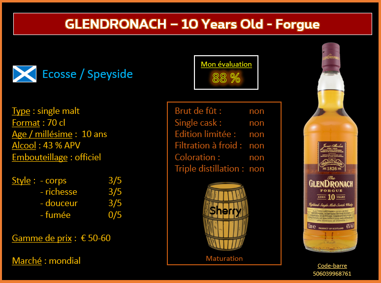 Review #781 : Glendronach – 10 Years Old - Forgue