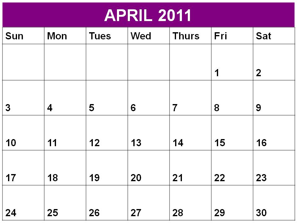 blank 2011 calendar april. calendar april 2011 printable.