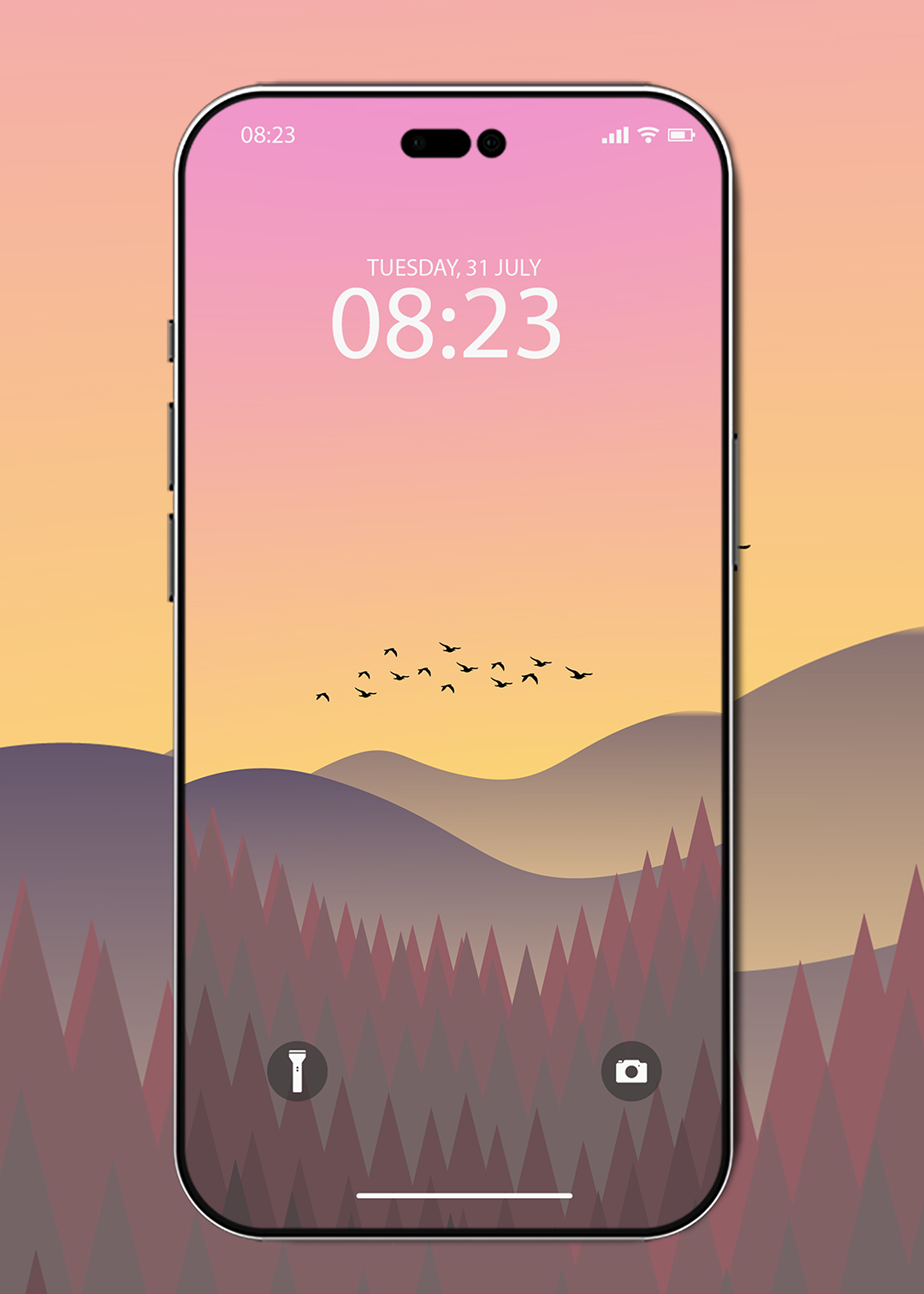 4k minimalist landscape birds flying wallpaper iphone