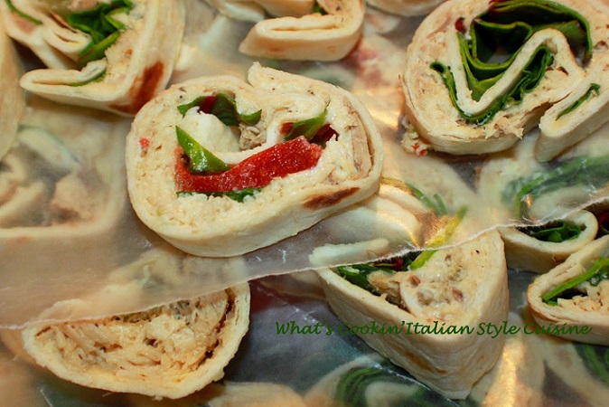 these are mini tortilla appetizer filled with deli meats and cream cheese