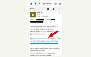 link untuk ganti password baru