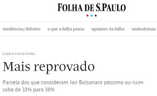 Print de matéria da Folha de São Paulo, dia 02/09/2019