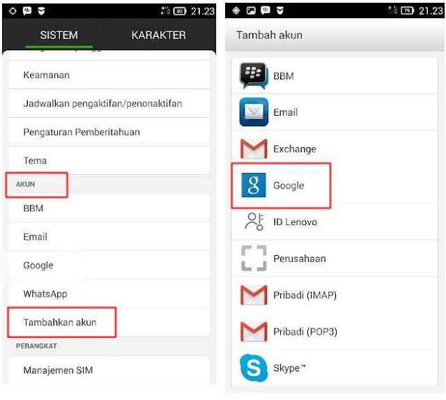 Cara  Daftar Email Android