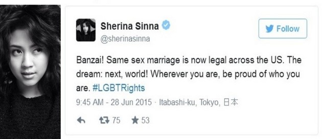 Sherina Munaf mendukung LGBT