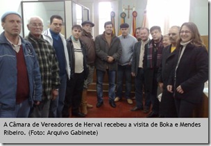 A Câmara de Vereadores de Herval recebeu a visita de Boka e Mendes Ribeiro.
