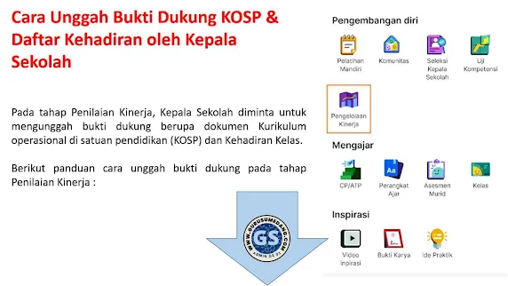 Cara Unggah Bukti Dukung KOSP dan Daftar Hadir oleh kepala sekolah | Dalam tahapan Pelaksanaannya, Penilaian Kinerja yang dilakukan oleh ketika kepala sekolah  meliputi penilaian observasi terhadap kinerja Guru, penilaian dokumen tindak lanjut, memantau proses tindak lanjut dan dokumen refleksi tindak lanjut.