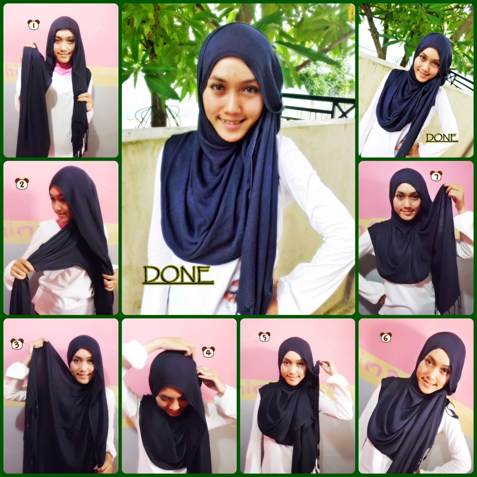 27 Gambar Terupdate Tutorial Hijab Pashmina Kaos Terbaru Tutorial