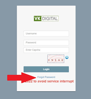 VK Digital Forgot Password