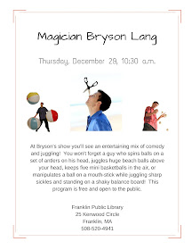 Magician Bryson Lang, Thursday, December 29, 10:30 AM.