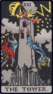XVI - The Tower - Tarot Card from the Rider-Waite Deck