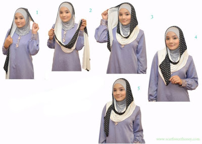 cara memakai jilbab kreasi