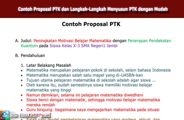 Contoh Proposal PTK dan Langkah-Langkah Menyusun PTK dengan Mudah