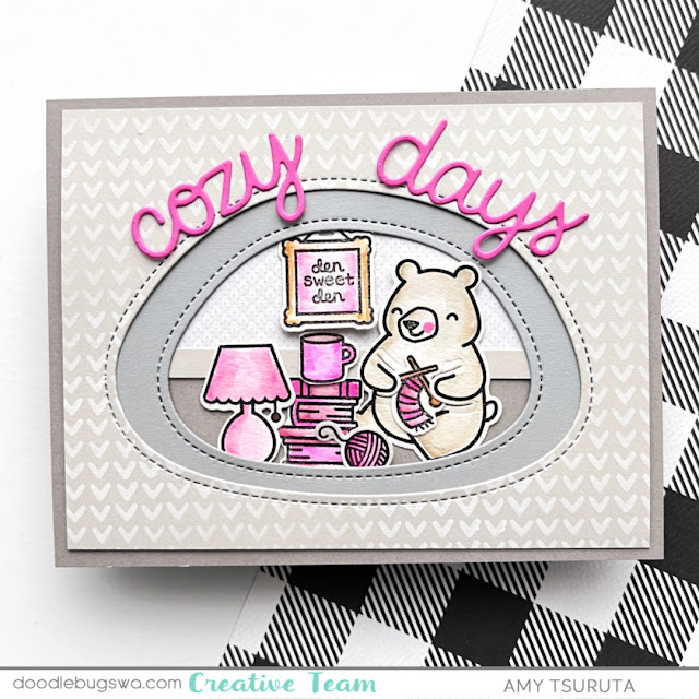 Cozy days with the Den Sweet Den stamp and dies from Lawn Fawn