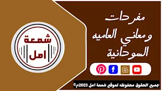 شرح معاني مفردات اللهجة العامية السودانية