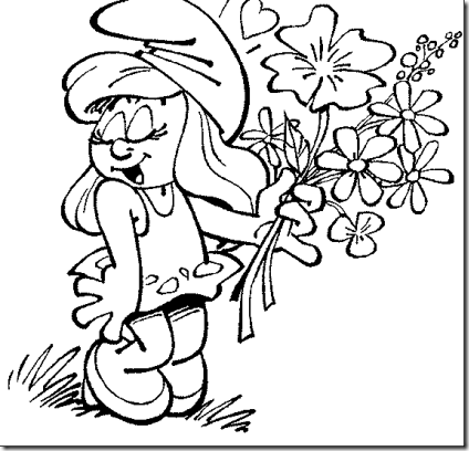 les-schtroumpfs-schtroumpfette-avec-des-fleurs