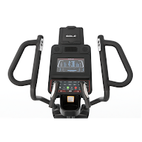 Sole E95 Elliptical Trainer's dual handlebars with pulse grip sensors and incline & resistance controls